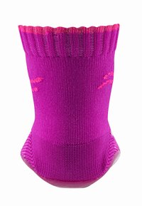 Fuchsia Knöchelsocke mit geripptem oberen Teil, strukturiertem Körper und hellrosa Akzenten. Entworfen mit nahtloser Konstruktion für Komfort und Passform.