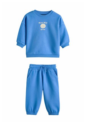Next, REGULAR FIT - SEMI PLAIN CREW JOGGERS SET . - Tepláková súprava - blue