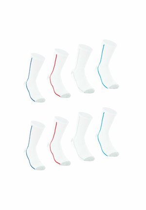Athena LOT DE 8 PAIRES DEMI-HAUTES
 - Chaussettes - blanc liseré couleur