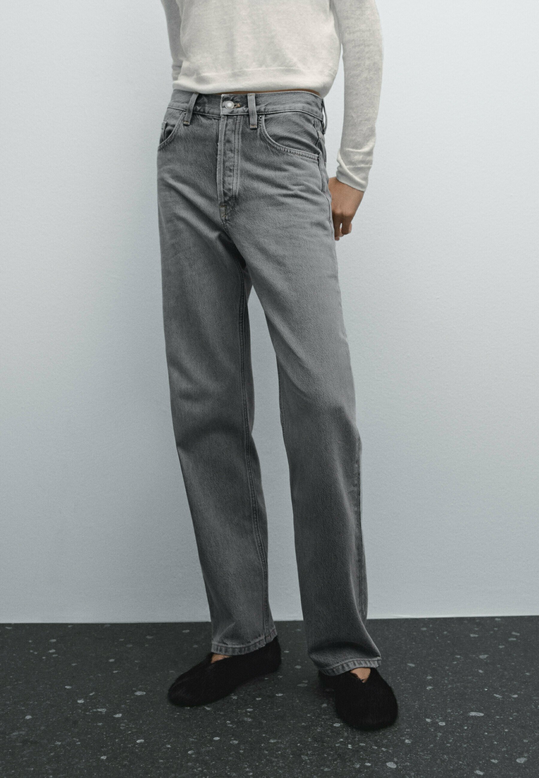 Massimo Dutti HIGH-WAIST STRAIGHT-LEG - Straight leg jeans