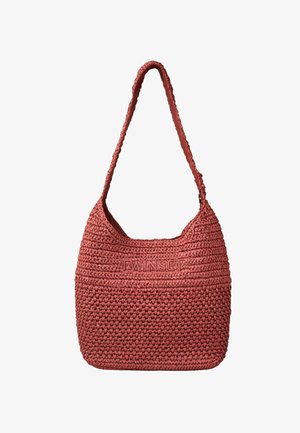 Borsa a tracolla rossa intrecciata con una lunga cinghia e logo in rilievo "TWINSET" sul davanti, caratterizzata da un design strutturato e testurizzato.