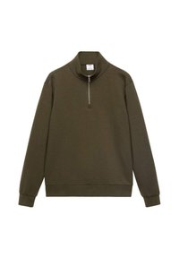 REGULAR-FIT WITH ZIP - Sweater - olive