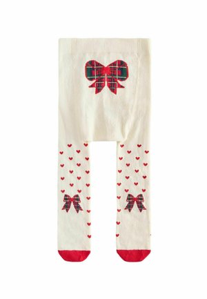 CHRISTMAS BOW BABY - Punčocháče - ecru