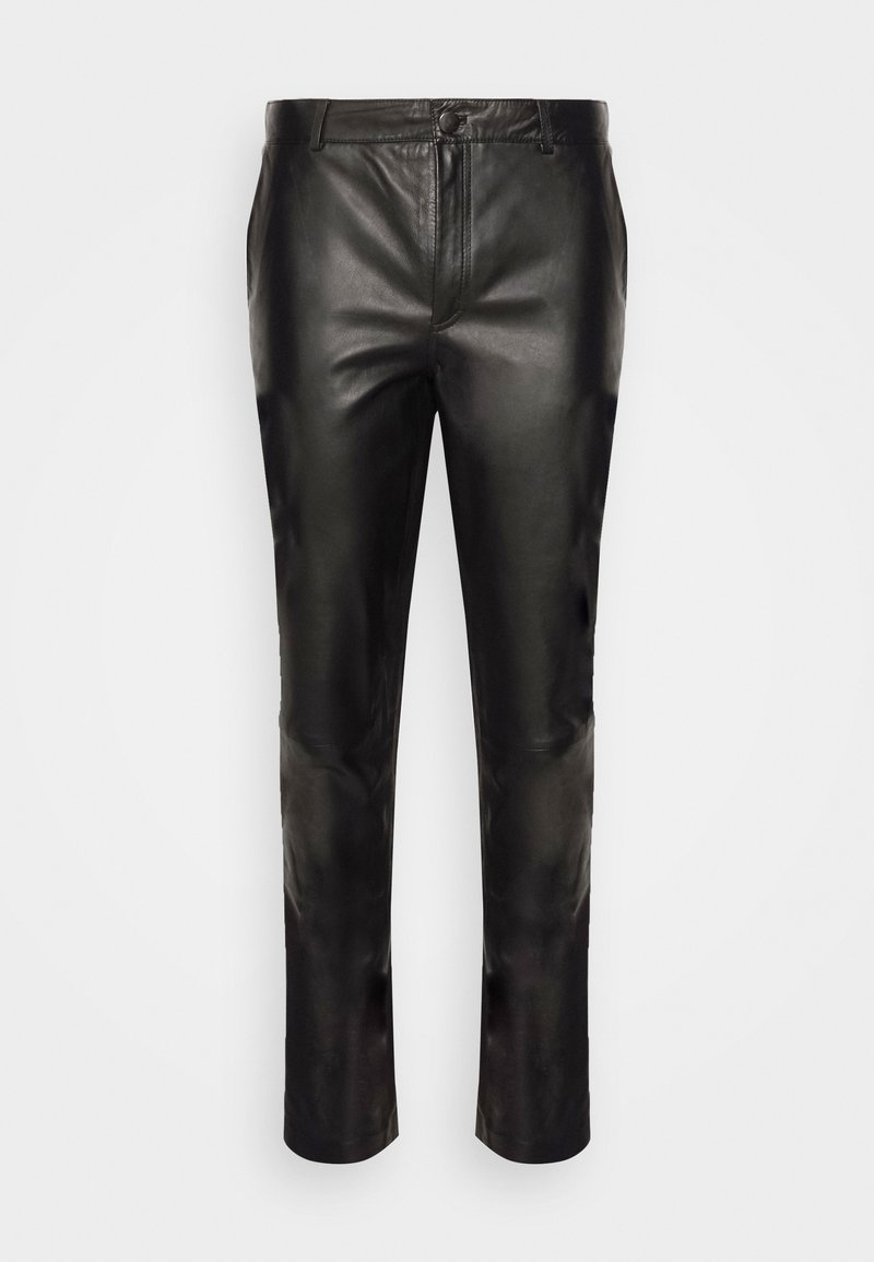 STUDIO ID GUIDO TROUSERS - Nahkahousut - black/musta - Zalando.fi