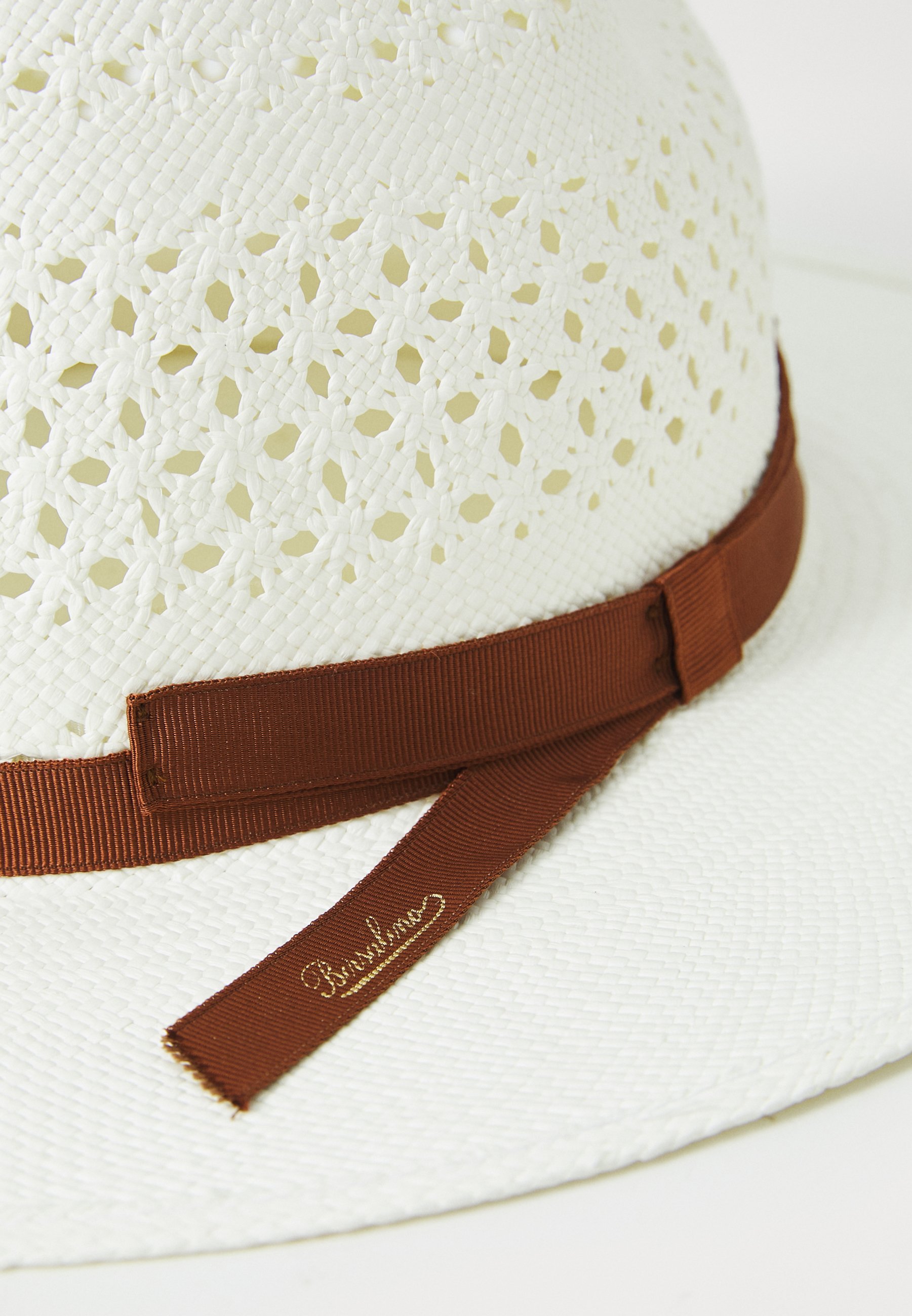 ハット Borsalino 'Medea' hat Borsalino MEDEA FANTASIA - Hat - sbiancato/malaga/white