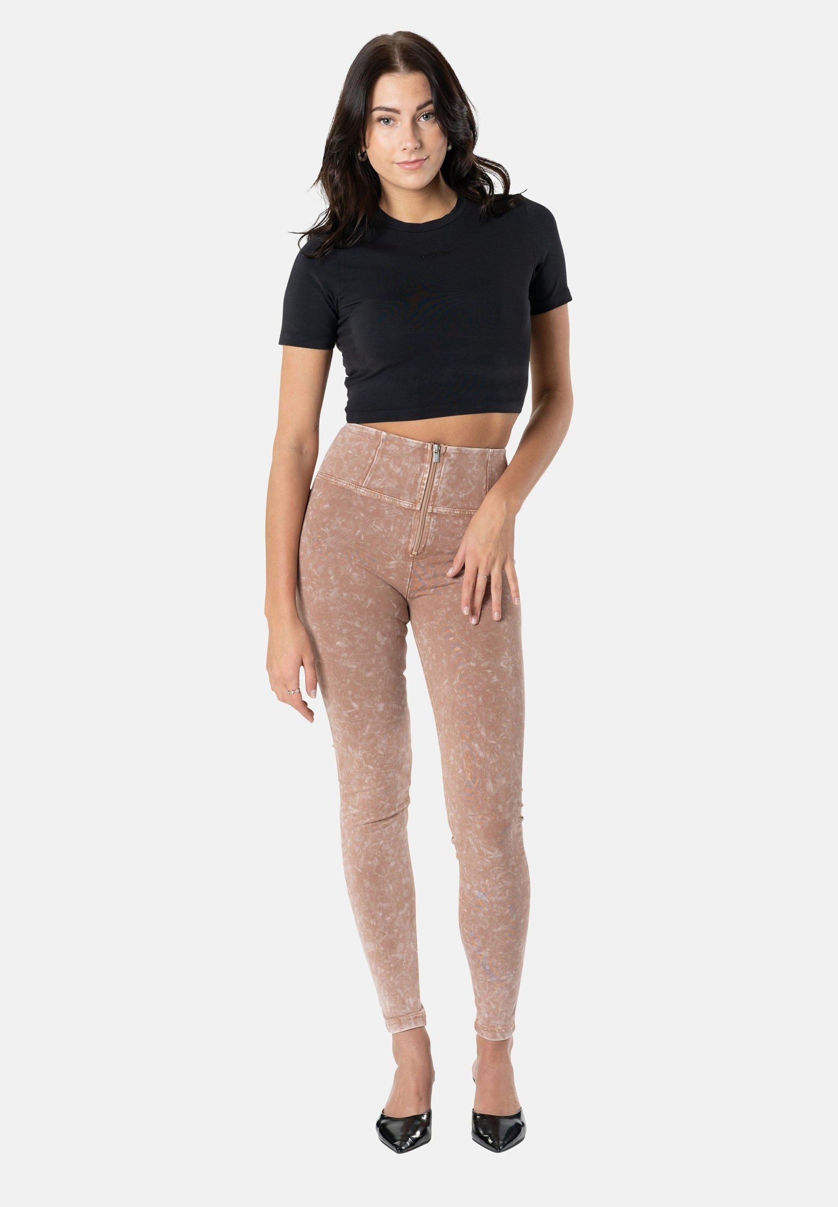 Freddy PUSH UP SUPERSKINNY VITA ALTA EFFETTO Leggings beige