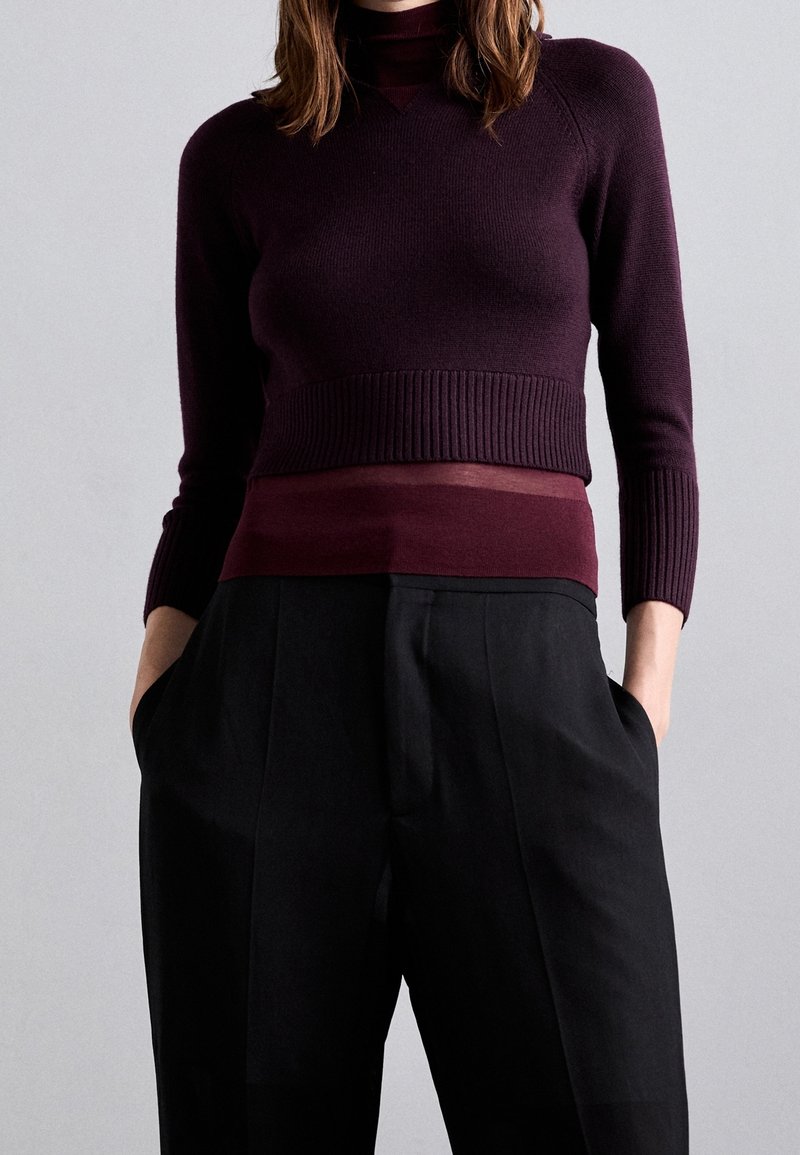 Victoria Beckham Stickad tröja - dark red