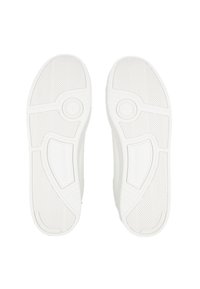 Weiße Sneakers mit glatten, strukturierten Gummisohlen. Mit kreisförmigen Akzenten und einem gemusterten Profil für Traktion. Einstellbarer Schnürverschluss.