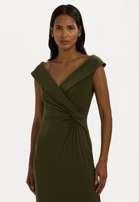 Lauren Ralph Lauren JERSEY OFF THE SHOULDER GOWN - Iltapuku - botanic green