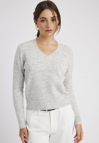 BZB COL V UNI - Pullover - gris clair