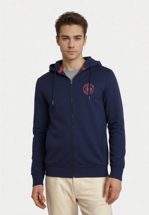 HOODED - Felpa con zip - royal navy