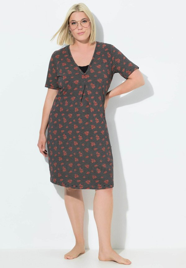 PINSTRIPE PETAL SHORT SLEEVE - Nachthemd