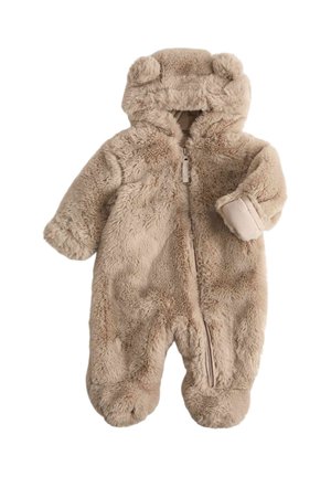 Marks & Spencer, FAUX FUR HOODED PRAMSUIT (0-12 MTHS) UNISEX - Jumpsuit - mink