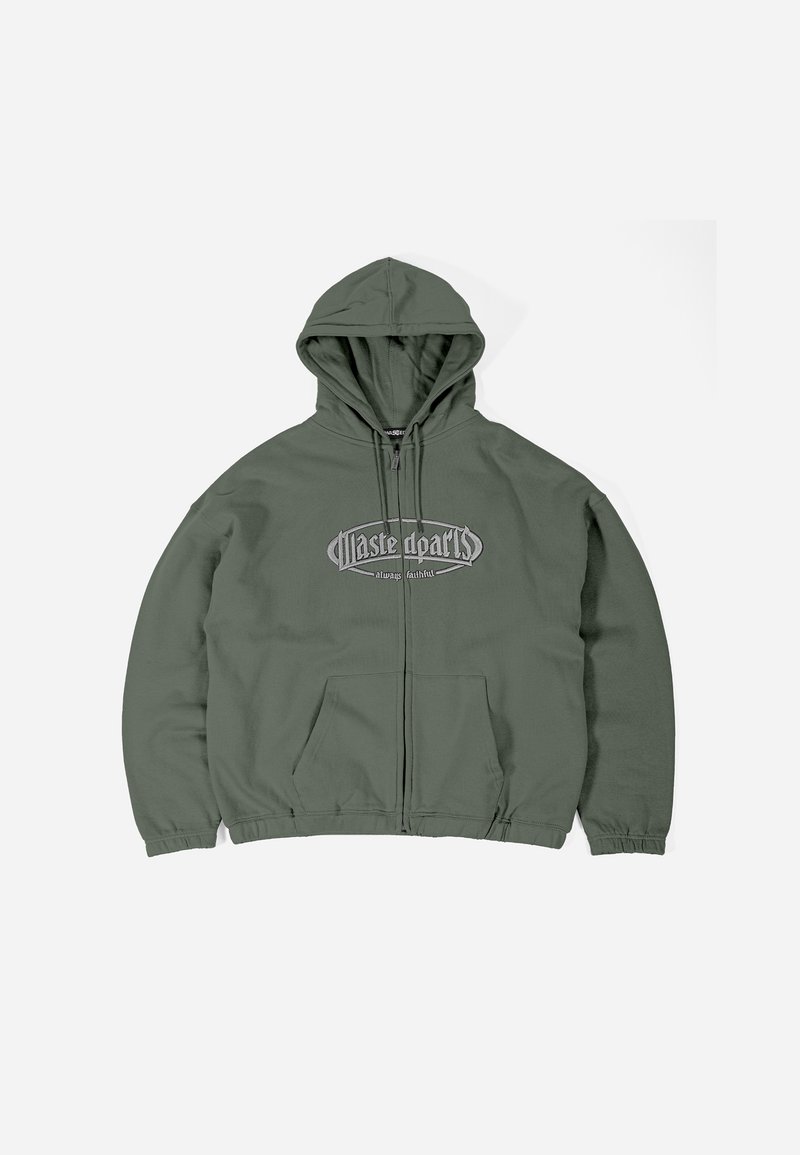 Wasted Paris Sweater met rits groen