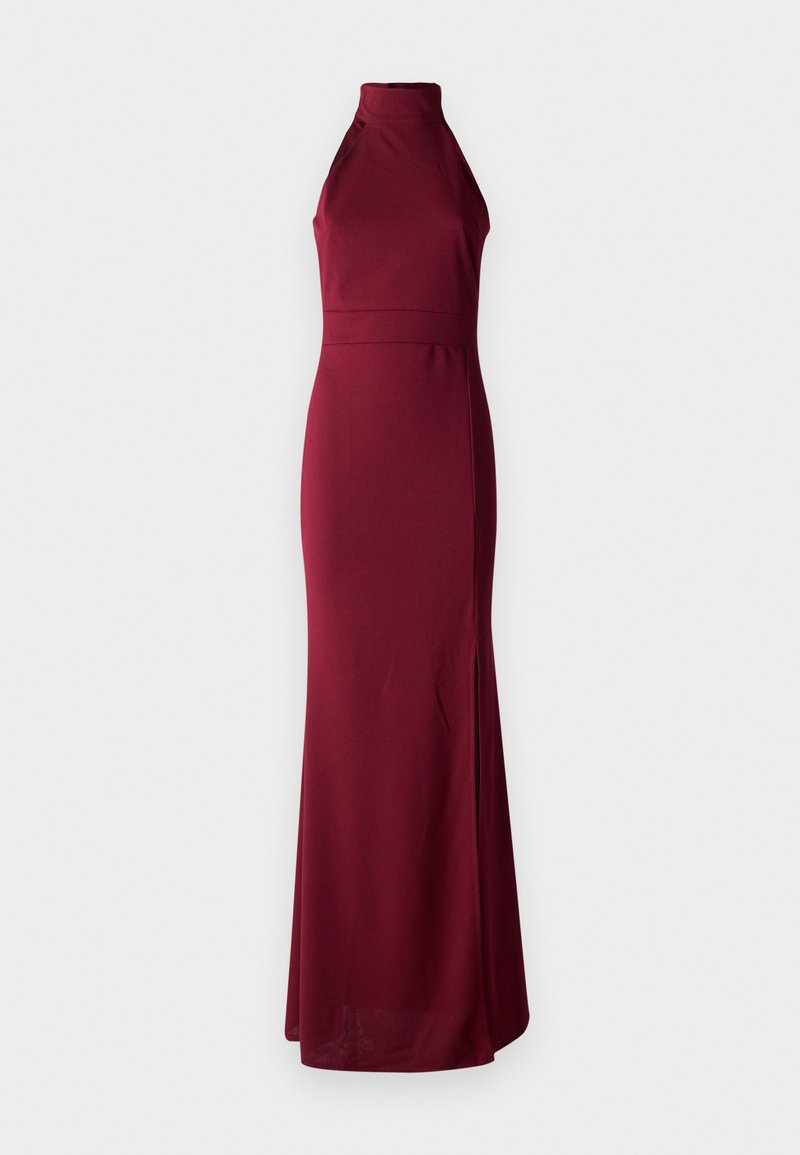 slim fit dress slacks Undress ALIUR Deep Red Halter Neck Evening Dress