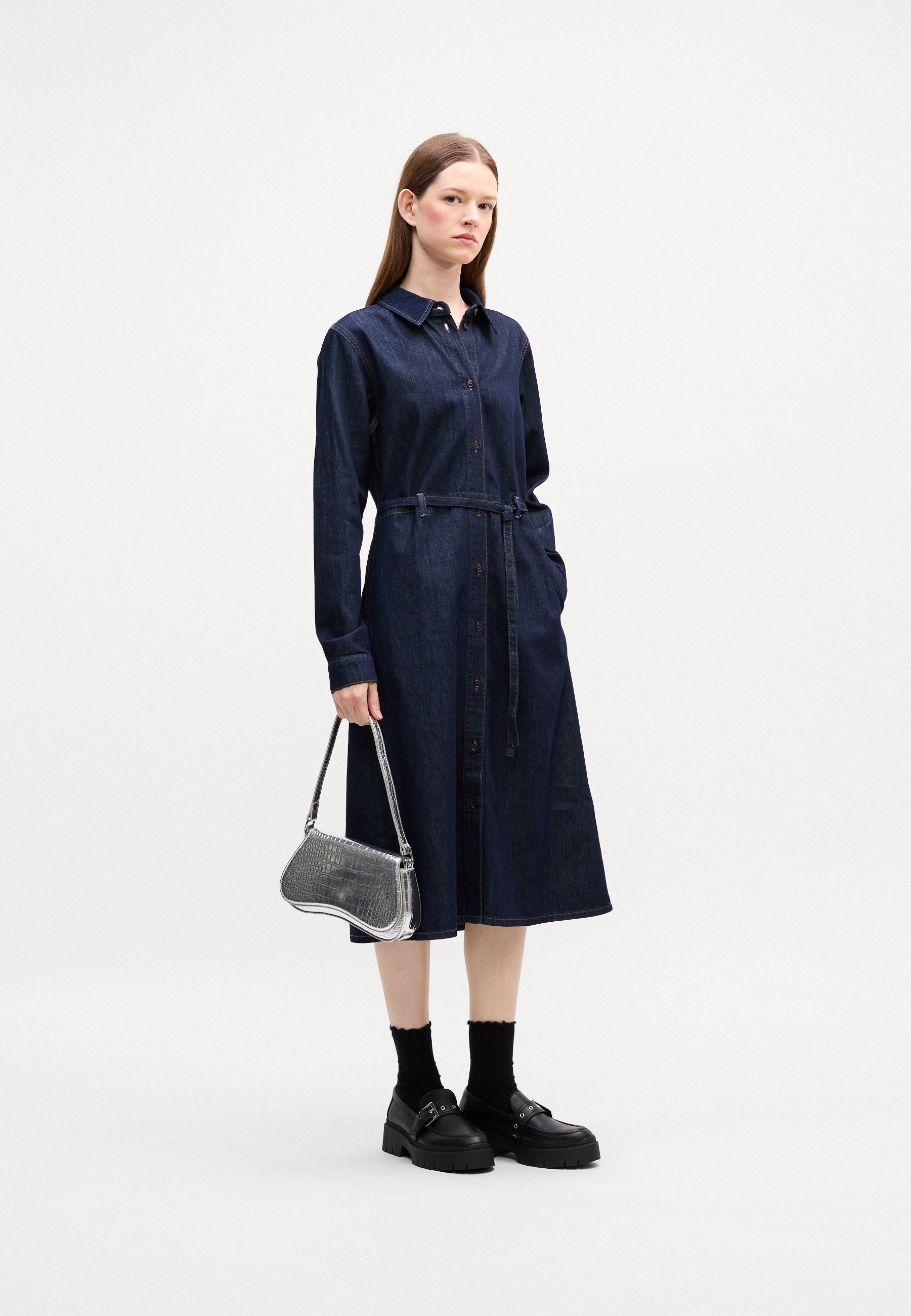 Mads Nørgaard COSY SVANIL DRESS - Dongerikjole - dark indigo/blå