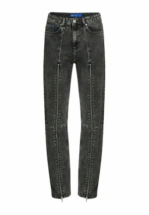 Karl Lagerfeld Jeans, KARL LAGERFELD JEANS JEANS ZIPPED HIGH-RISE STRAIGHT - Jean droit - stone washed black