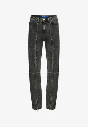 Karl Lagerfeld Jeans, KARL LAGERFELD JEANS JEANS ZIPPED HIGH-RISE STRAIGHT - Jean droit - stone washed black