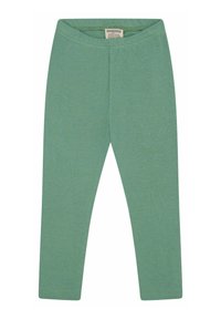 Aansluitende, groene leggings van zachte katoen met een aansluitend design, voorzien van een rekbare tailleband en zonder zichtbare naden.