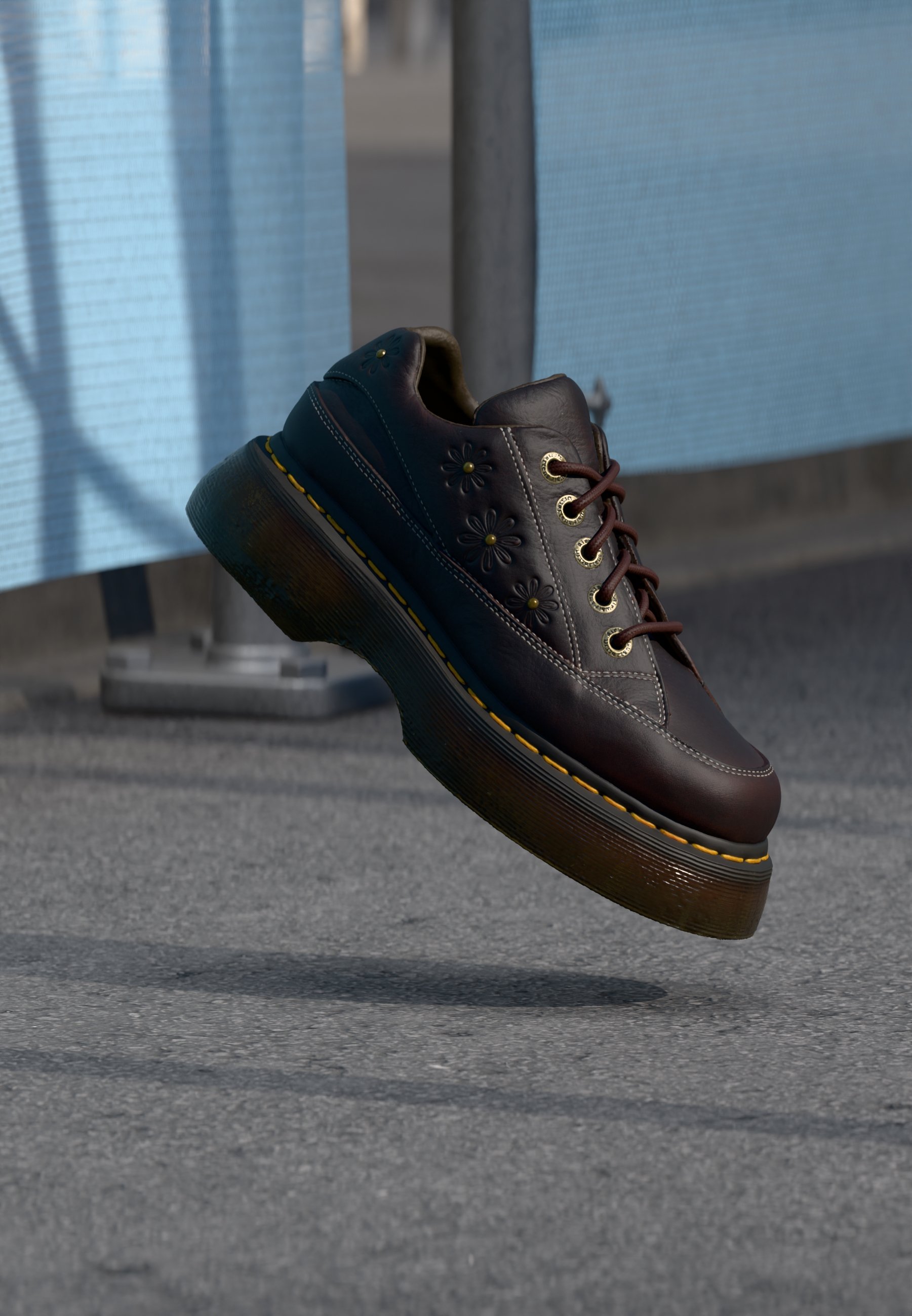Dr. Martens BUZZ FLOWER 5 EYE SHOE - Lace-ups - dark brown grizzly