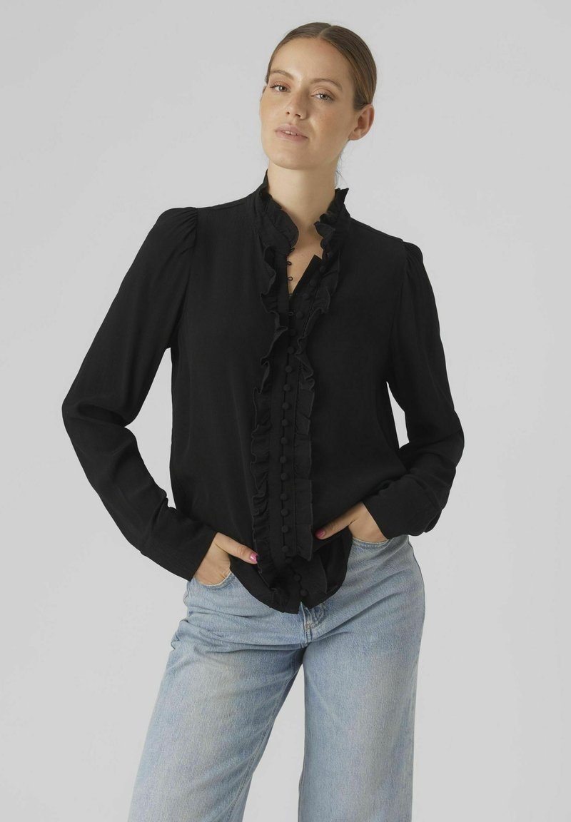 Vero Moda VMSELLA FRILL  - Blusa - black