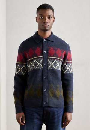 CARDIGAN LONGSLEEVE - Cardigan - dark blue/multi
