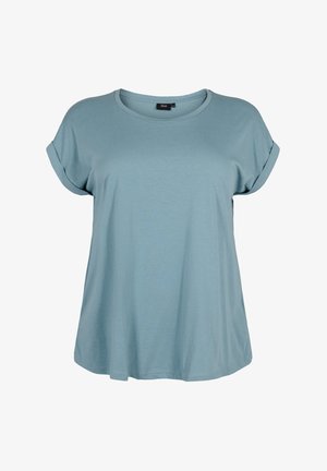 Zizzi SHORT SLEEVED BLEND - Camiseta básica - smoke blue