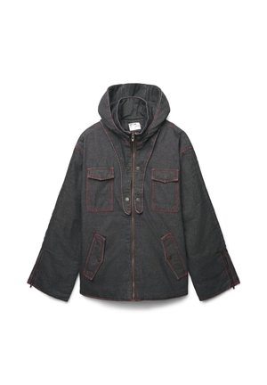 IMBOTTITO IN CON CAPPUCCIO POPLAB - Giacca di jeans - nero denim