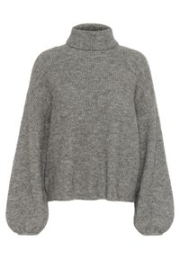 ALPHA LS ROLLNECK - Svetrík - stone grey mélange