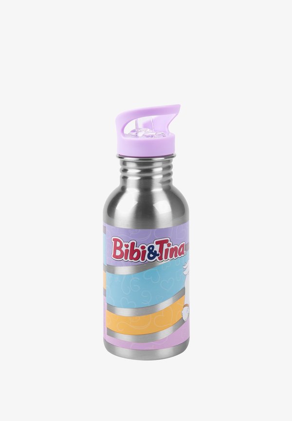 BIBI TINA - BFF PFERDE MIT STROHHALM 500 ML - Trinkflasche - silber