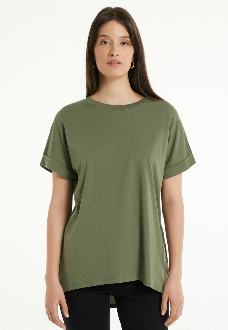 Tezenis MIT KIMONO-AUFSCHLAG - T-shirt basique - grün w  verde safari
