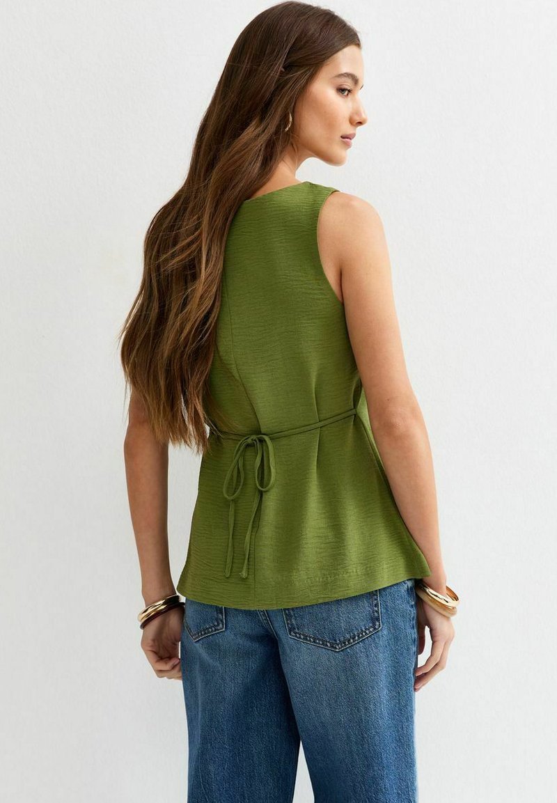 Belle Poque Gilet Vintage Sans Manches à Col Carré Avec Poches Pour Femme