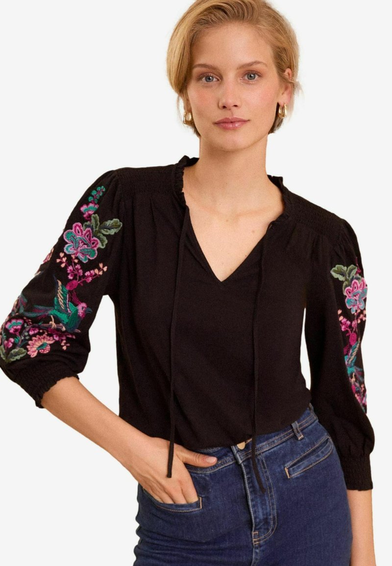 Love & Roses REGULAR FIT - Langarmshirt - black bird