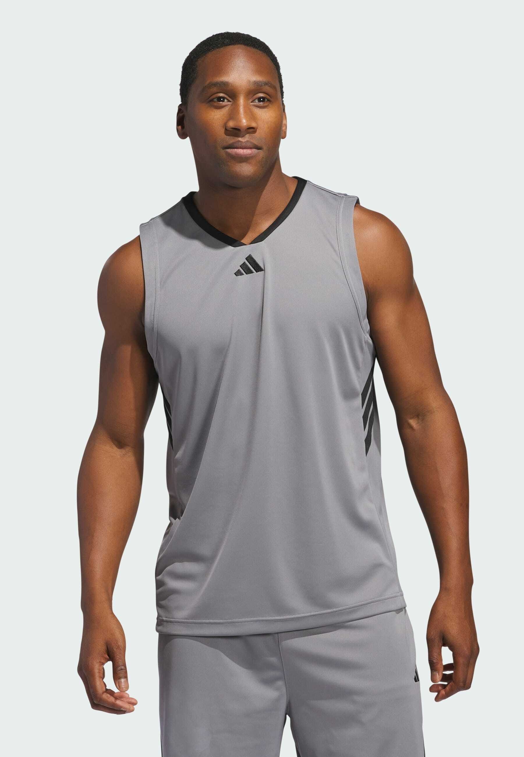 adidas Performance STRIPES Top grey three black/grey