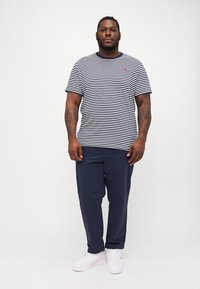 Polo Ralph Lauren Big & Tall STRIPED JERSEY T-SHIRT - Μπλουζάκι με στάμπα - deckwash white/newport navy