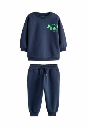 PRINTED CREW AND JOGGERS SET - Trening - navy blue digger