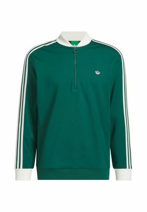 adidas Golf Originals, 3 STRIPE 1/4 ZIP - Суитшърт с цип - collegiate green