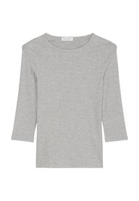 Marc O'Polo 3/4 SLEEVE FINE BINDING AT NECK - Långärmad tröja - soft stone melange