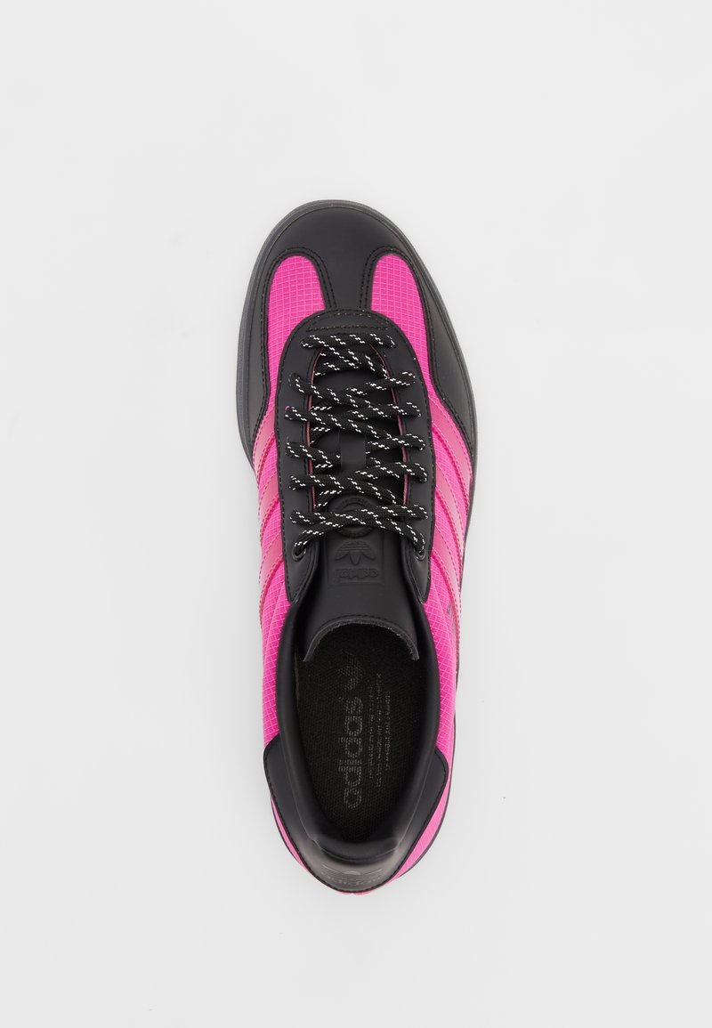 adidas gazelle silver green womens Adidas x Gucci Gazelle Sneaker in Pink Suede with Black Stripes and Gr –  Hollo Shoe