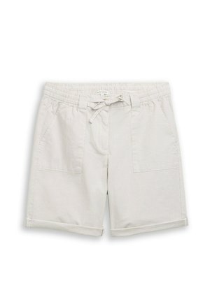 TOM TAILOR, TOM TAILOR HOSEN & CHINO CHINO BERMUDA SHORTS MIT KORDELZUG - Short - delicate olive white stripe