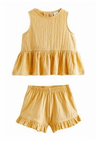 Next - TEXTURED SLEEVELESS PEPLUM SET REGULAR FIT - Shorts - yellow Miniatuurafbeelding 1