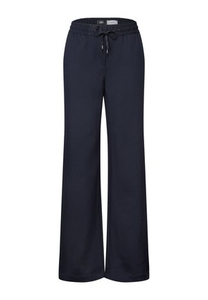 Cecil, LOOSE FIT HIGH WAIST WIDE LEG PANTS - Pantalon de survêtement - urban dark blue