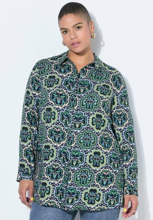 Studio Untold STRAIGHT SHAPE KACHEL-PRINT LANGARM - Skjortebluser - black