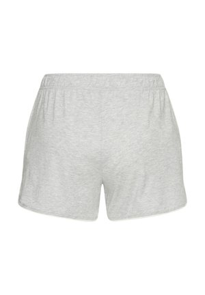Light grey elastic waist casual shorts with a soft fabric texture, shown from the back on a white background.