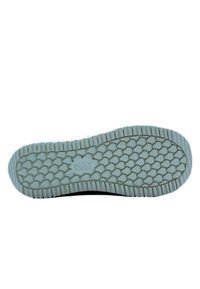 Rubberen buitenzool met een hexagonaal loopvlakpatroon, lichtgrijze kleur, en het merkteken "Hey Dude" in het midden gebrandmerkt. Duurzaam en gestructureerd voor grip.
