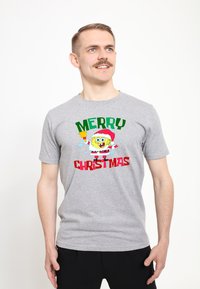 Henry Tiger SPONGEBOB SQUAREPANTS MERRY CHRISTMAS SANTA SPONGEBOB - Camiseta estampada - melange grey