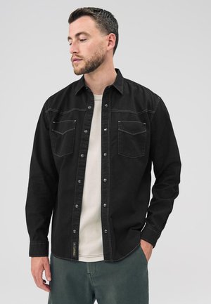 Next, REGULAR FIT - TWIN POCKET WESTERN STYLE - Košeľa - black