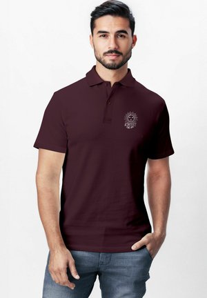 POLOSHIRT HERREN MIT SONNE GRAFIK PRINT – KURZARM POLO SOMMER - Poloshirt - bordeaux