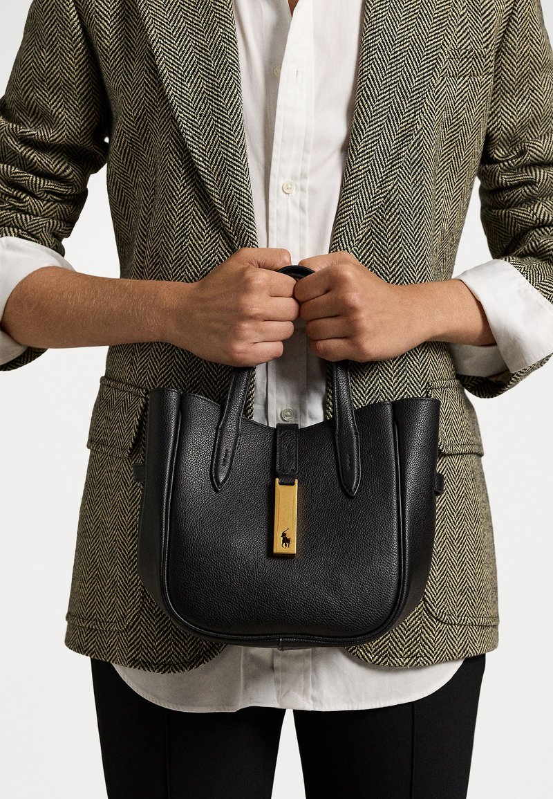 Polo Ralph Lauren POLO ID LEATHER SMALL TOTE Handtasche black