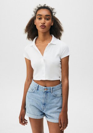HIGH WAIST MOM - Jeans Shorts - blue-grey